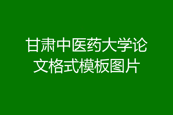 甘肃中医药大学论文格式模板图片