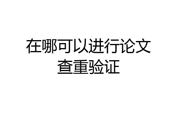 在哪可以进行论文查重验证