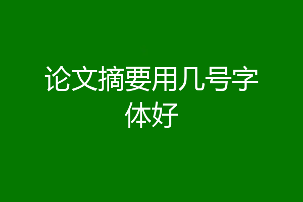 论文摘要用几号字体好