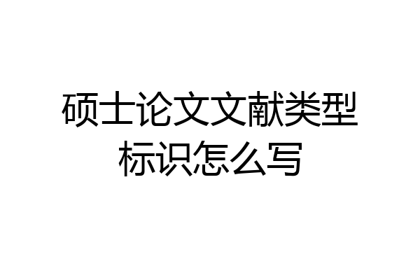 硕士论文文献类型标识怎么写