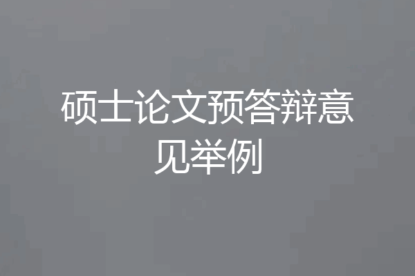 硕士论文预答辩意见举例