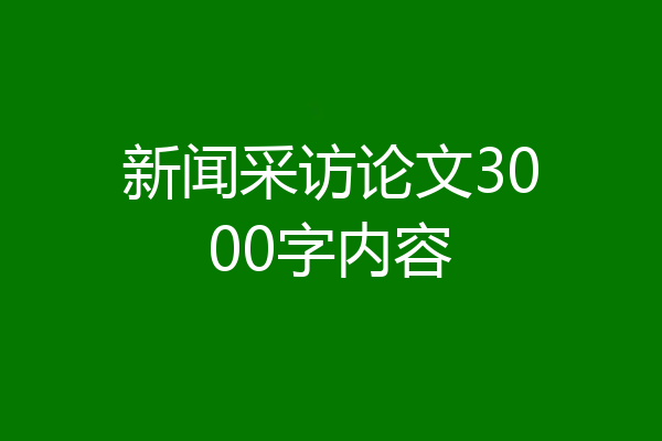 新闻采访论文3000字内容