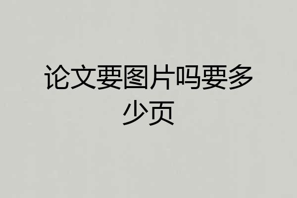 论文要图片吗要多少页
