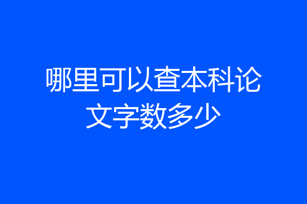 哪里可以查本科论文字数多少