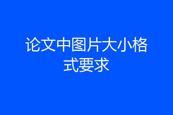 论文中图片大小格式要求