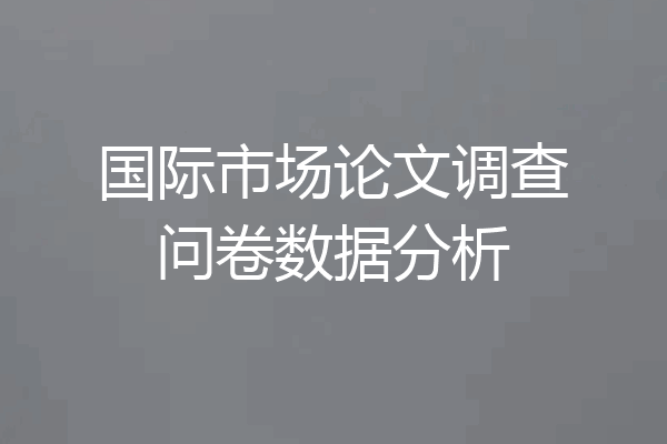 国际市场论文调查问卷数据分析