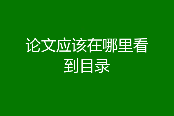 论文应该在哪里看到目录