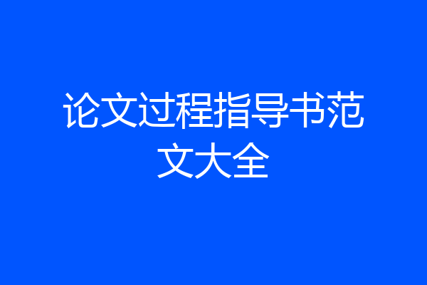 论文过程指导书范文大全
