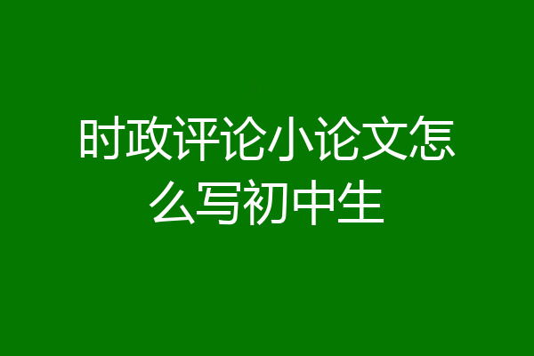 时政评论小论文怎么写初中生