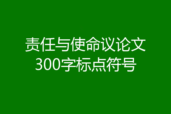 责任与使命议论文300字标点符号