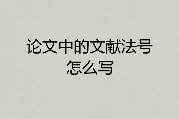 论文中的文献法号怎么写