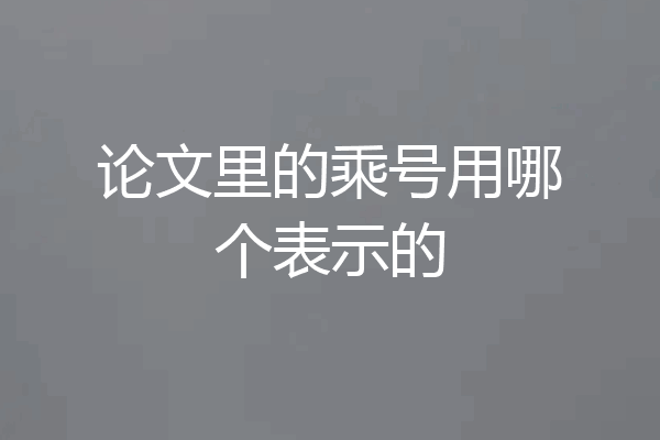 论文里的乘号用哪个表示的