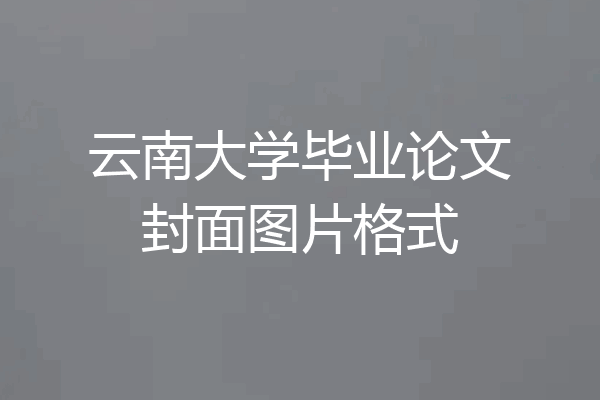 云南大学毕业论文封面图片格式