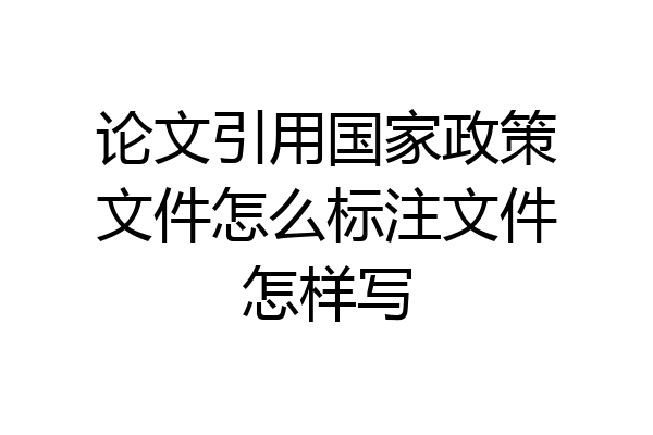 论文引用国家政策文件怎么标注文件怎样写