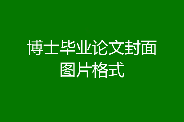 博士毕业论文封面图片格式