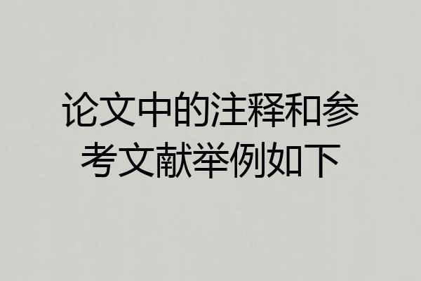论文中的注释和参考文献举例如下