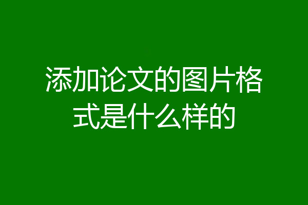 添加论文的图片格式是什么样的