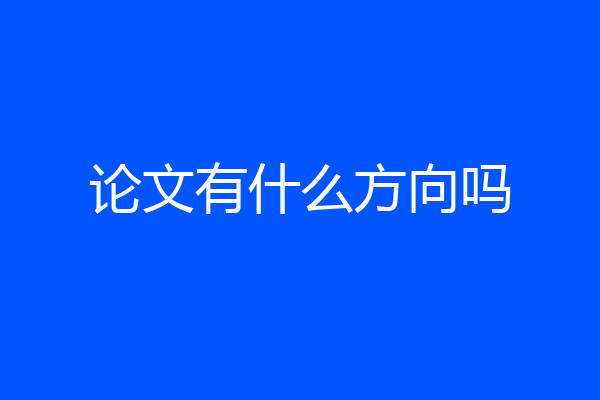 论文有什么方向吗