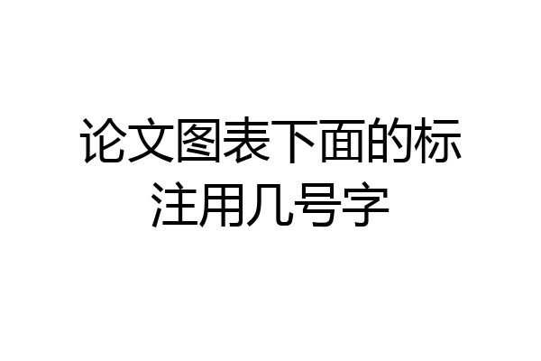 论文图表下面的标注用几号字