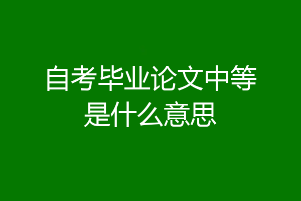 自考毕业论文中等是什么意思