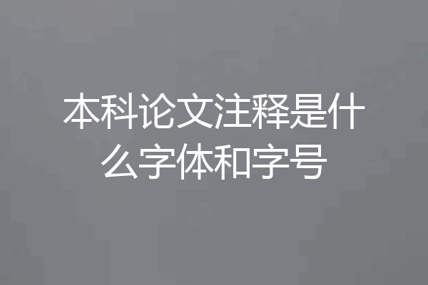 本科论文注释是什么字体和字号