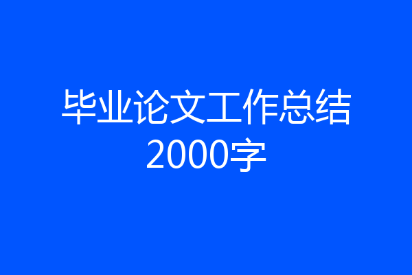 毕业论文工作总结2000字