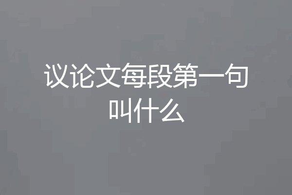 议论文每段第一句叫什么