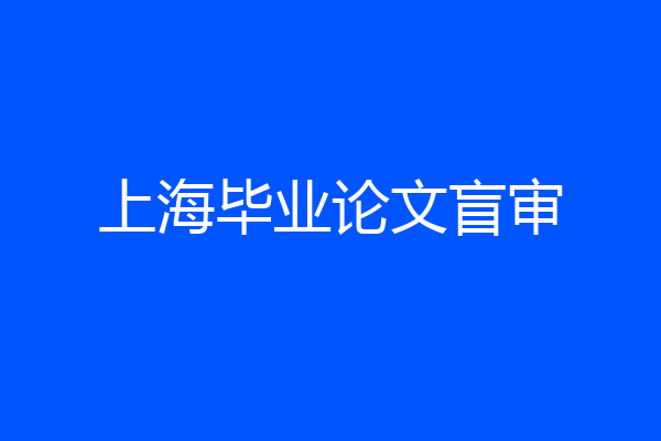 上海毕业论文盲审