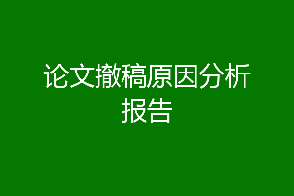 论文撤稿原因分析报告