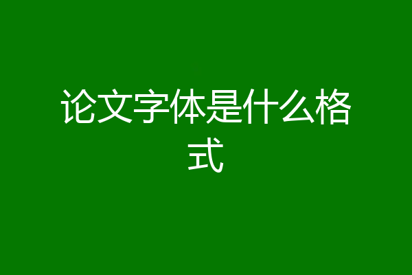 论文字体是什么格式