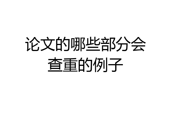 论文的哪些部分会查重的例子