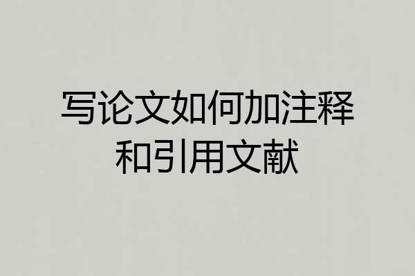 写论文如何加注释和引用文献