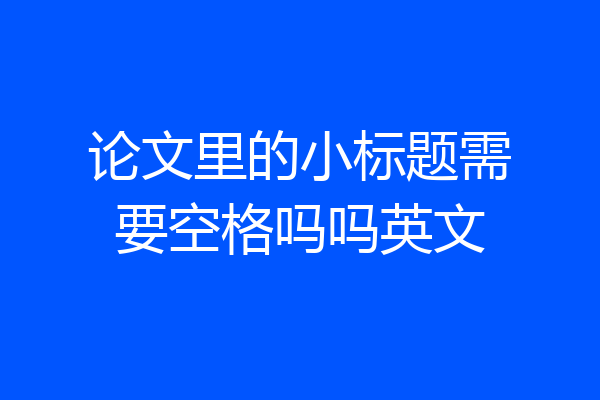 论文里的小标题需要空格吗吗英文