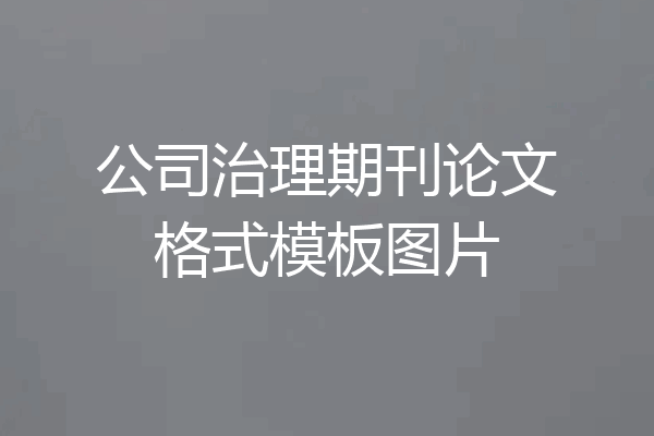 公司治理期刊论文格式模板图片