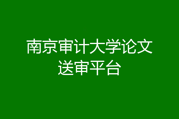 南京审计大学论文送审平台