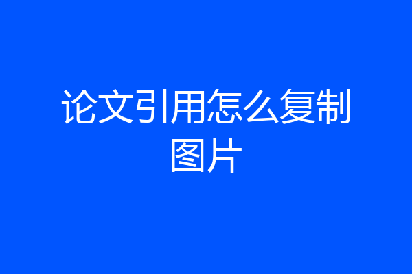 论文引用怎么复制图片