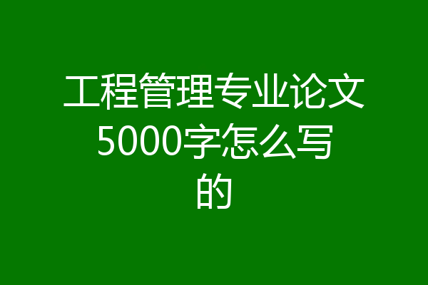工程管理专业论文5000字怎么写的