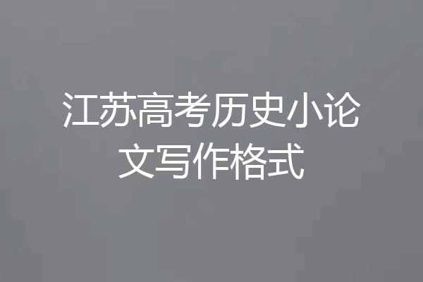 江苏高考历史小论文写作格式