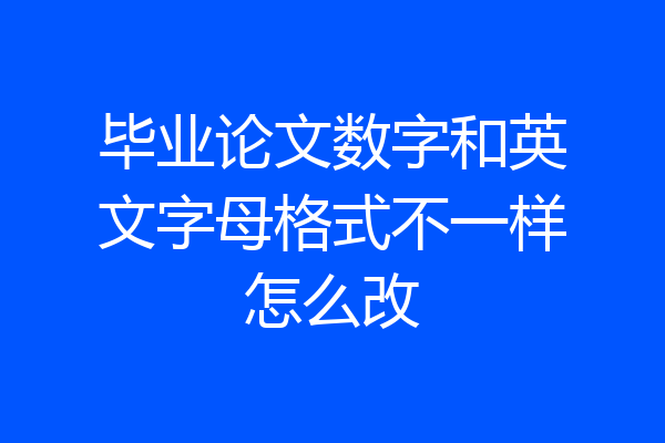毕业论文数字和英文字母格式不一样怎么改