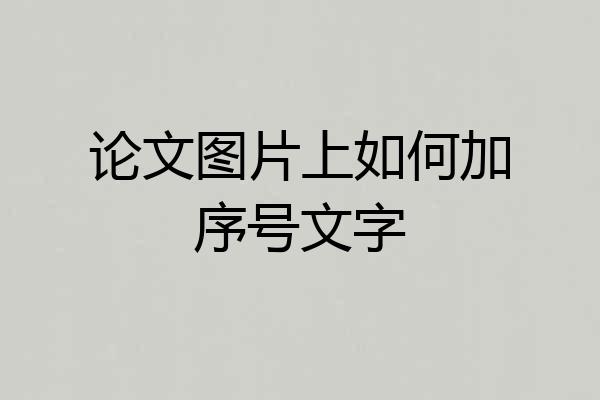 论文图片上如何加序号文字