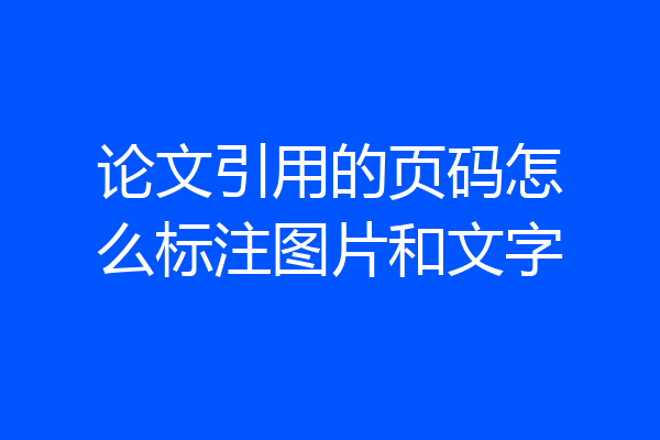 论文引用的页码怎么标注图片和文字