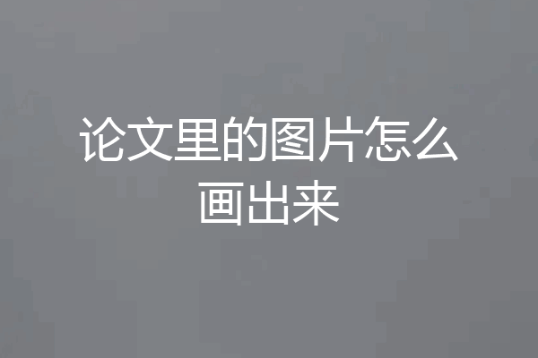论文里的图片怎么画出来