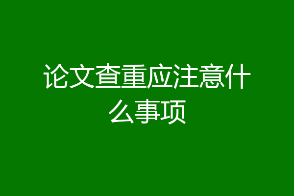论文查重应注意什么事项