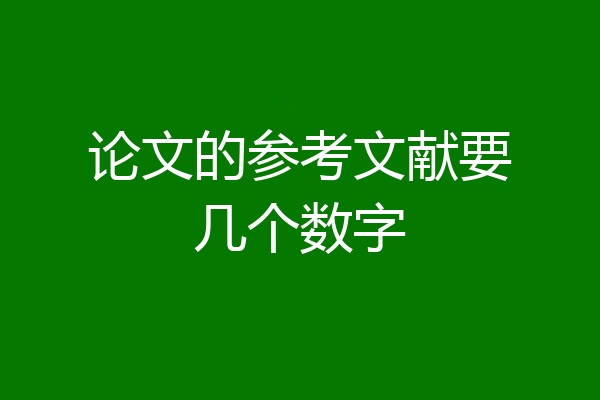 论文的参考文献要几个数字