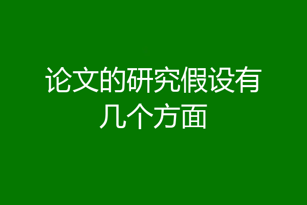 论文的研究假设有几个方面
