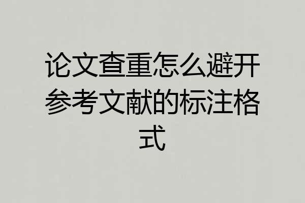 论文查重怎么避开参考文献的标注格式