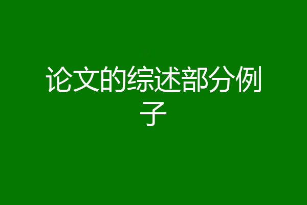 论文的综述部分例子