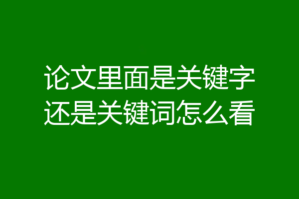 论文里面是关键字还是关键词怎么看