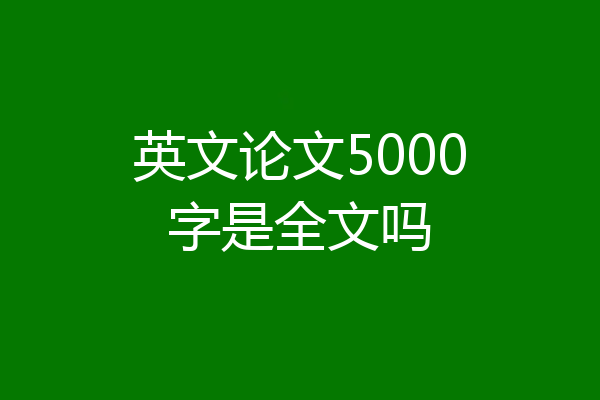 英文论文5000字是全文吗