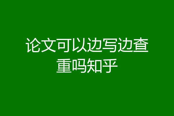 论文可以边写边查重吗知乎